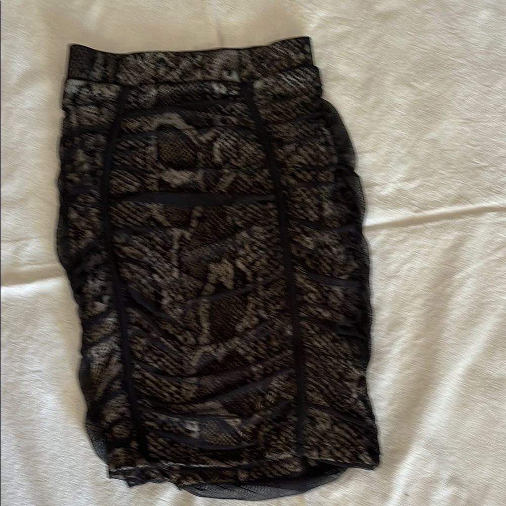 Fashion Nova Snake Print Mesh Skirt sz XS